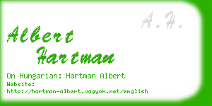 albert hartman business card